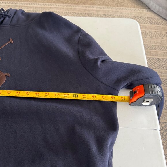 Polo Ralph Lauren Leather Big Pony Pullover Fleece Hooded Sweatshirt Mens XXL - Picture 8 of 9